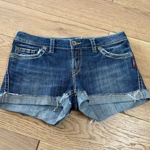 Silver Brand Women's Blue Denim Stretch Shorts-Size 29
